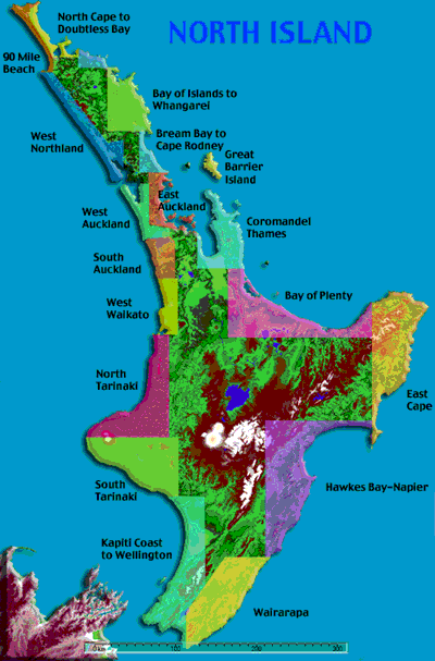 Maps of New Zealand - North Island Fishing spots