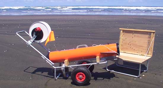 Beach carts loaded with fishing gear