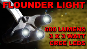 600 Lumen 9 Watt Cree LED flounder light
