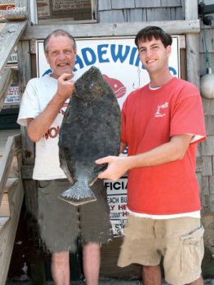 Doormat Flounder gigging Outer Banks of North Carolina in Pamlico Sound, near Hatteras